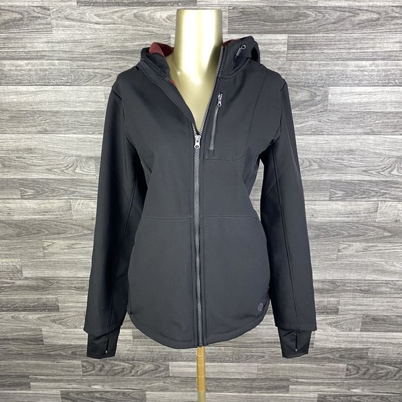 MONDETTA Jackets & Blazers - MONDETTA Full Zip Up Long Sleeve Black Hooded Jacket Women's Size Medium